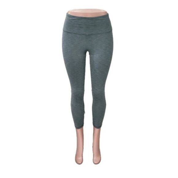 Athleta Ultra High Rise Elation 7/8 Tight Women's Size Large Green Grey Yoga Gym - Picture 1 of 14